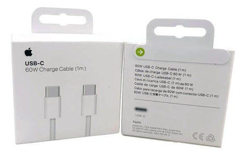Cable De Carga Usb-c Apple 60w 1m Para Datos Y Energía Blanco