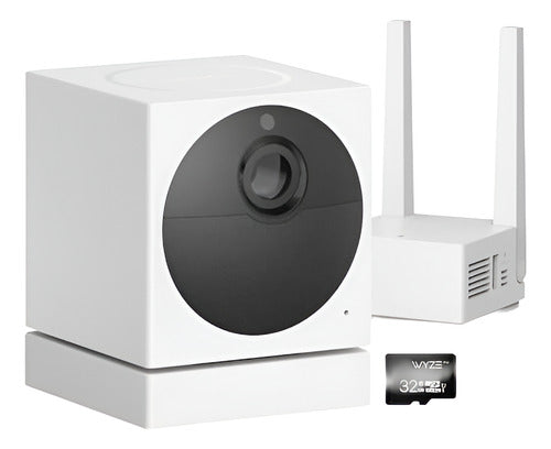 Camara De Seguridad Wyze Cam Outdoor Con  Base De Estación Blanco